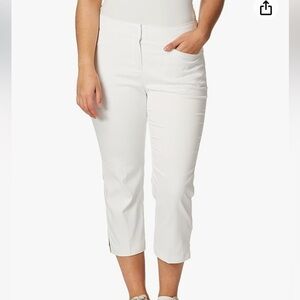 Dalia Crisp White Tapered  Crop Size 10 Trousers
